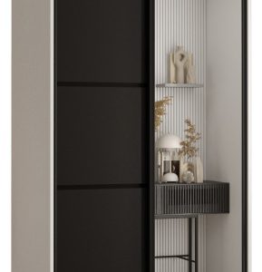 Szafa przesuwna 60 wysoka Davos 5 120 biały+czarny+czarny 139457 Szafa przesuwna 60 wysoka Davos 5 120 biały+czarny+czarny 139457
