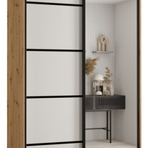 Szafa przesuwna 60 wysoka Davos 5 130 artisan+biały+czarny 139528