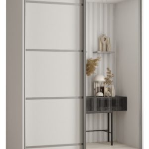 Szafa przesuwna 60 wysoka Davos 5 130 biały+biały+srebrny 139488