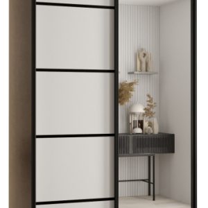 Szafa przesuwna 60 wysoka Davos 5 130 czarny+biały+czarny 139489