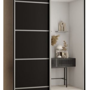 Szafa przesuwna 60 wysoka Davos 5 130 czarny+czarny+srebrny 139481