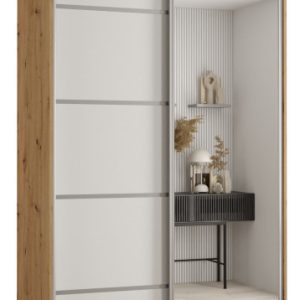 Szafa przesuwna 60 wysoka Davos 5 140 artisan+biały+srebrny 139660