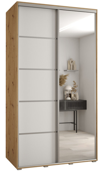 Szafa przesuwna 60 wysoka Davos 5 140 artisan+biały+srebrny 139660