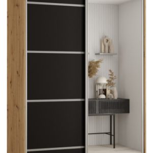 Szafa przesuwna 60 wysoka Davos 5 140 artisan+czarny+srebrny 139682