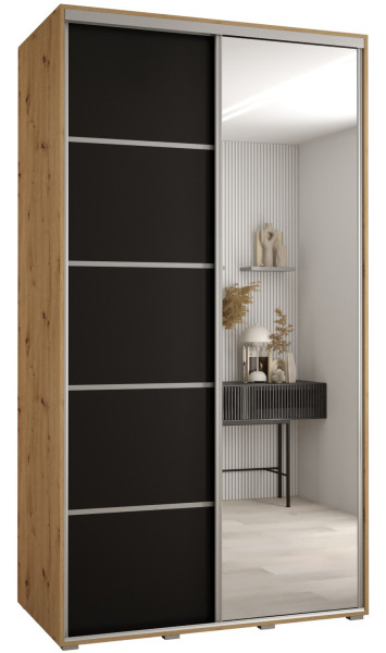 Szafa przesuwna 60 wysoka Davos 5 140 artisan+czarny+srebrny 139682