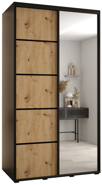 Szafa przesuwna 60 wysoka Davos 5 140 czarny+artisan+czarny 139652