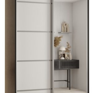 Szafa przesuwna 60 wysoka Davos 5 140 czarny+biały+srebrny 139690