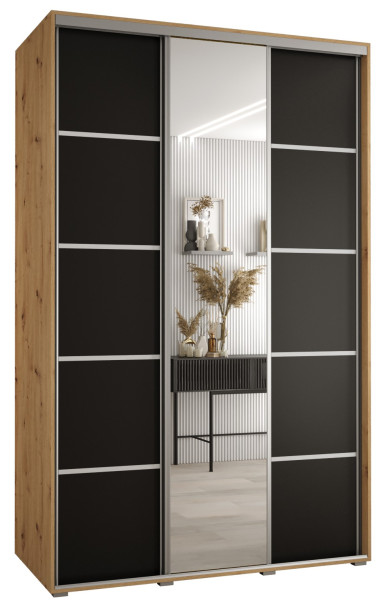 Szafa przesuwna 60 wysoka Davos 5 150 artisan+czarny+srebrny 139472