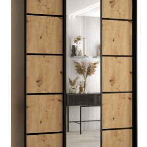 Szafa przesuwna 60 wysoka Davos 5 150 czarny+artisan+czarny 141749 Szafa przesuwna 60 wysoka Davos 5 150 czarny+artisan+czarny 141749