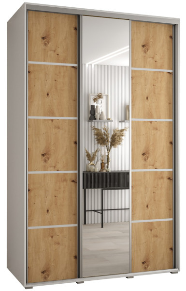 Szafa przesuwna 60 wysoka Davos 5 160 biały+artisan+srebrny 141535