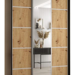 Szafa przesuwna 60 wysoka Davos 5 160 czarny+artisan+srebrny 141506 Szafa przesuwna 60 wysoka Davos 5 160 czarny+artisan+srebrny 141506
