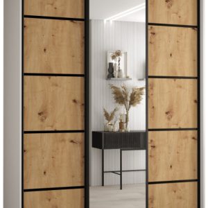 Szafa przesuwna 60 wysoka Davos 5 170 biały+artisan+czarny 141742 Szafa przesuwna 60 wysoka Davos 5 170 biały+artisan+czarny 141742