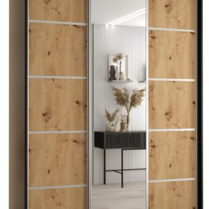 Szafa przesuwna 60 wysoka Davos 5 170 czarny+artisan+srebrny 141772 Szafa przesuwna 60 wysoka Davos 5 170 czarny+artisan+srebrny 141772