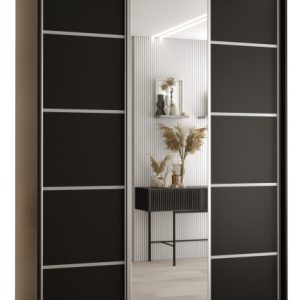 Szafa przesuwna 60 wysoka Davos 5 170 czarny+czarny+srebrny 141767 Szafa przesuwna 60 wysoka Davos 5 170 czarny+czarny+srebrny 141767