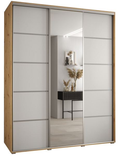 Szafa przesuwna 60 wysoka Davos 5 200 artisan+biały+srebrny 145731
