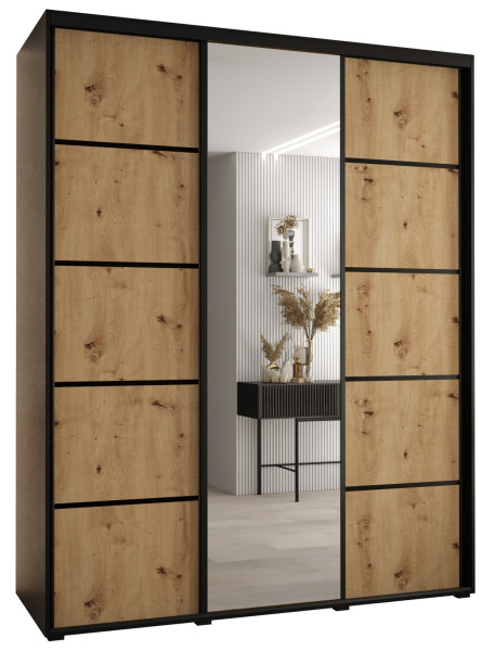Szafa przesuwna 60 wysoka Davos 5 200 czarny+artisan+czarny 145758