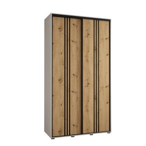 Szafa przesuwna 60 wysoka DAVOS 6 140 biały+artisan+czarny 760578