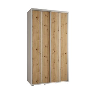 Szafa przesuwna 60 wysoka DAVOS 6 140 biały+artisan+srebrny 760321