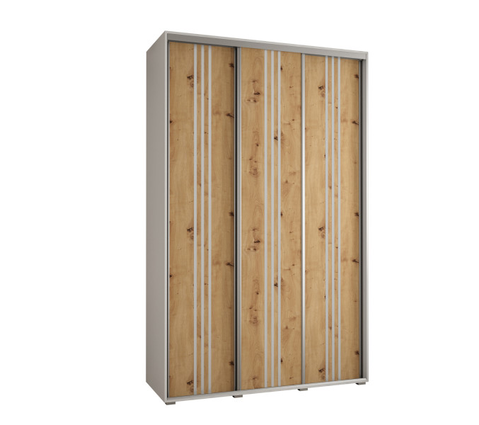 Szafa przesuwna 60 wysoka DAVOS 6 160 biały+artisan+srebrny 761253