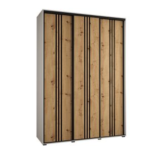 Szafa przesuwna 60 wysoka DAVOS 6 170 biały+artisan+czarny 761311 Szafa przesuwna 60 wysoka DAVOS 6 170 biały+artisan+czarny 761311