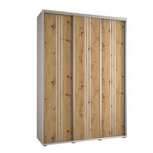 Szafa przesuwna 60 wysoka DAVOS 6 180 biały+artisan+srebrny 760343