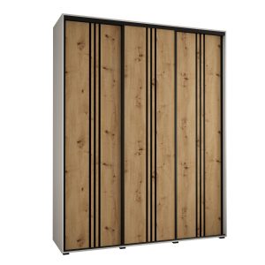 Szafa przesuwna 60 wysoka DAVOS 6 190 biały+artisan+czarny 760507 Szafa przesuwna 60 wysoka DAVOS 6 190 biały+artisan+czarny 760507