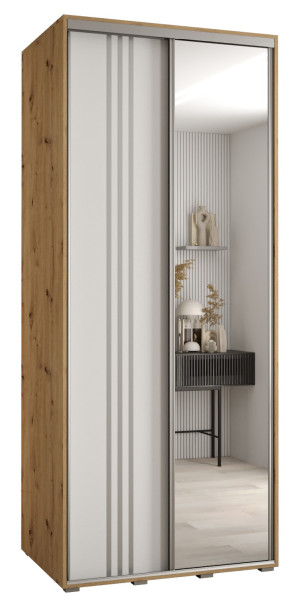 Szafa przesuwna 60 wysoka Davos 7 110 artisan+biały+srebrny 147383