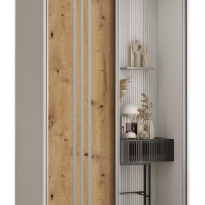 Szafa przesuwna 60 wysoka Davos 7 110 biały+artisan+srebrny 147433 Szafa przesuwna 60 wysoka Davos 7 110 biały+artisan+srebrny 147433
