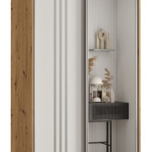 Szafa przesuwna 60 wysoka Davos 7 120 artisan+biały+srebrny 147459