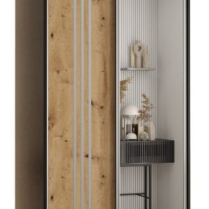 Szafa przesuwna 60 wysoka Davos 7 120 czarny+artisan+srebrny 147457 Szafa przesuwna 60 wysoka Davos 7 120 czarny+artisan+srebrny 147457