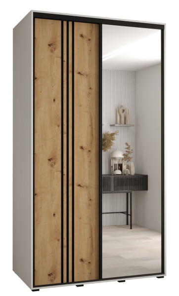 Szafa przesuwna 60 wysoka Davos 7 130 biały+artisan+czarny 147346