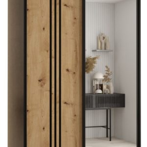 Szafa przesuwna 60 wysoka Davos 7 130 czarny+artisan+czarny 147407