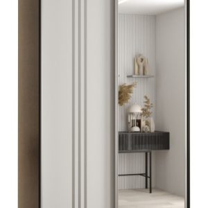 Szafa przesuwna 60 wysoka Davos 7 130 czarny+biały+srebrny 147354