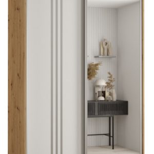 Szafa przesuwna 60 wysoka Davos 7 140 artisan+biały+srebrny 147572 Szafa przesuwna 60 wysoka Davos 7 140 artisan+biały+srebrny 147572