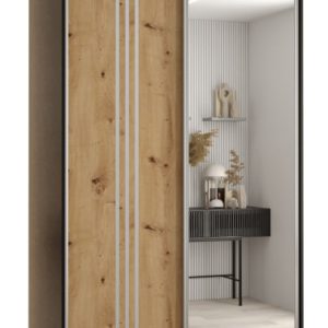 Szafa przesuwna 60 wysoka Davos 7 140 czarny+artisan+srebrny 147579 Szafa przesuwna 60 wysoka Davos 7 140 czarny+artisan+srebrny 147579