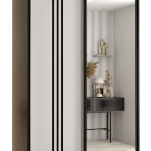 Szafa przesuwna 60 wysoka Davos 7 140 czarny+biały+czarny 154685 Szafa przesuwna 60 wysoka Davos 7 140 czarny+biały+czarny 154685