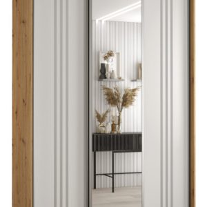 Szafa przesuwna 60 wysoka Davos 7 150 artisan+biały+srebrny 147595