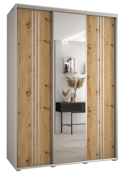 Szafa przesuwna 60 wysoka Davos 7 170 biały+artisan+srebrny 147335