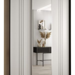 Szafa przesuwna 60 wysoka Davos 7 180 czarny+biały+srebrny 154695