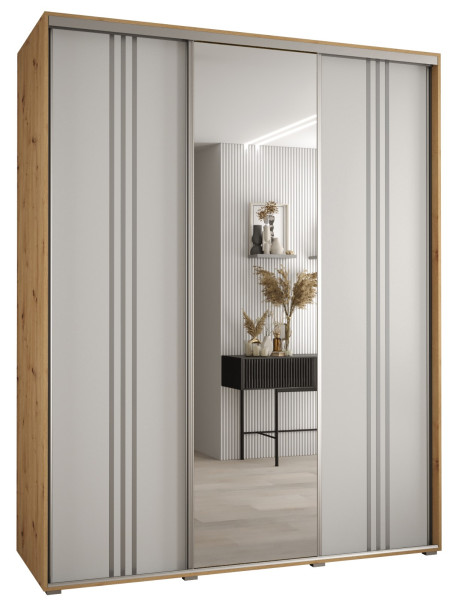 Szafa przesuwna 60 wysoka Davos 7 190 artisan+biały+srebrny 150946