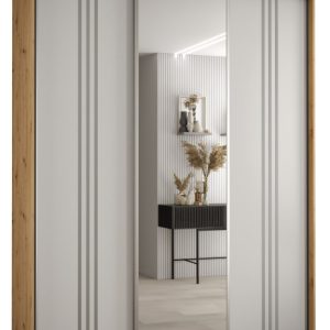 Szafa przesuwna 60 wysoka Davos 7 200 artisan+biały+srebrny 150941