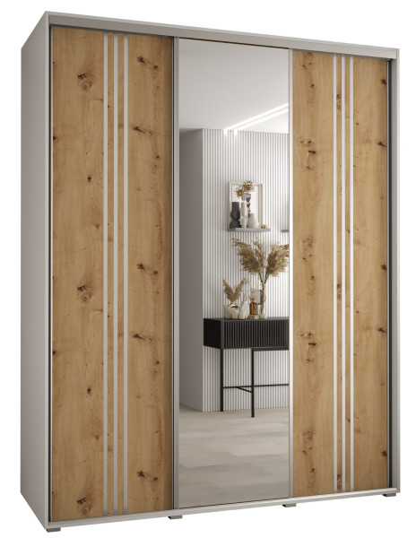 Szafa przesuwna 60 wysoka Davos 7 200 biały+artisan+srebrny 150909