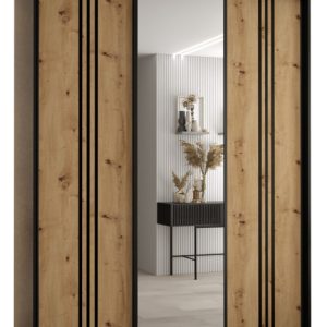 Szafa przesuwna 60 wysoka Davos 7 200 czarny+artisan+czarny 151002