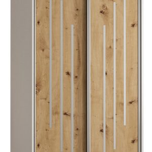 Szafa przesuwna 60 wysoka Davos 8 100 biały+artisan+srebrny 151021
