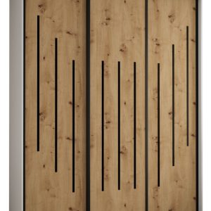 Szafa przesuwna 60 wysoka Davos 8 190 biały+artisan+czarny 152544