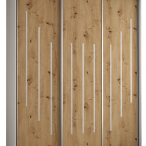 Szafa przesuwna 60 wysoka Davos 8 190 biały+artisan+srebrny 152643