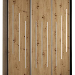 Szafa przesuwna 60 wysoka Davos 8 200 czarny+artisan+srebrny 154560
