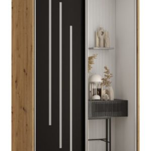 Szafa przesuwna 60 wysoka Davos 9 120 artisan+czarny+srebrny 154545
