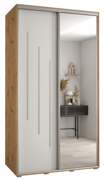 Szafa przesuwna 60 wysoka Davos 9 130 artisan+biały+srebrny 156504