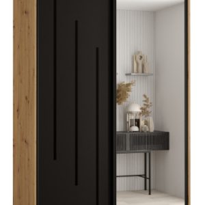 Szafa przesuwna 60 wysoka Davos 9 130 artisan+czarny+czarny 156430
